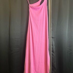 Aerie Pink Over the Shoulder Long Dress (Women’s-Small)